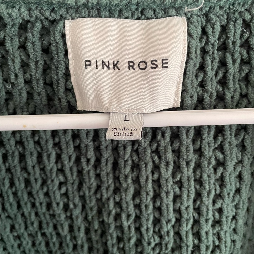 Pink Rose Women's Textured Green Cardigan - Picture 3 of 4